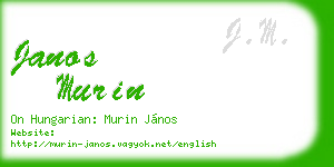janos murin business card